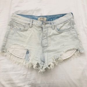 Free people light wash shorts